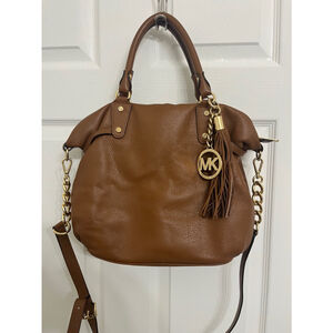 Authentic Michael Kors Brown Pebbled Leather Shoulder Bag